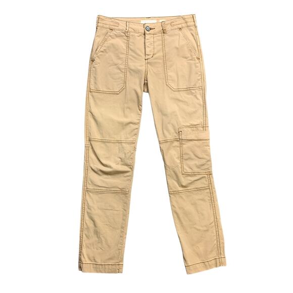 Hei Hei Pants Womens 26 Brown Cotton Blend Stretch Cargo Pockets Double Knee - Picture 1 of 13